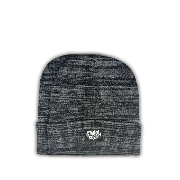 Stand4 Solid Grey Beanie with Patch