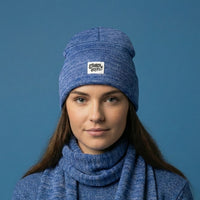 Stand4 Solid Blue Beanie with Patch
