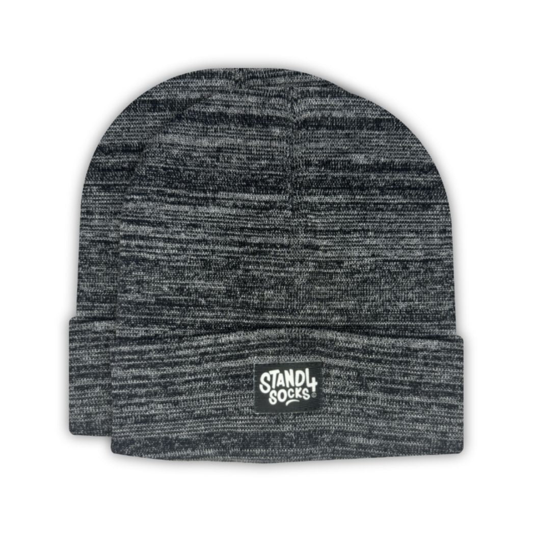 Stand4 Solid Grey Beanie with Patch
