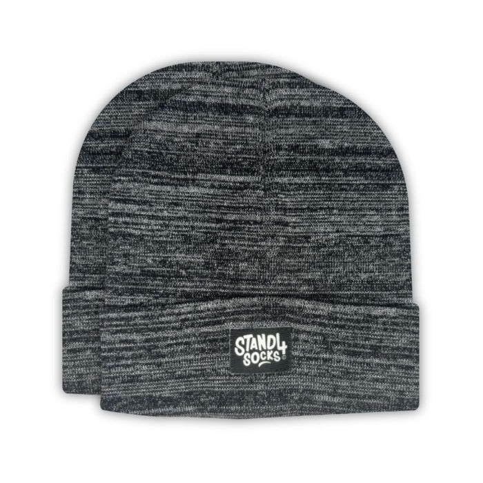 Stand4 Solid Grey Beanie with Patch