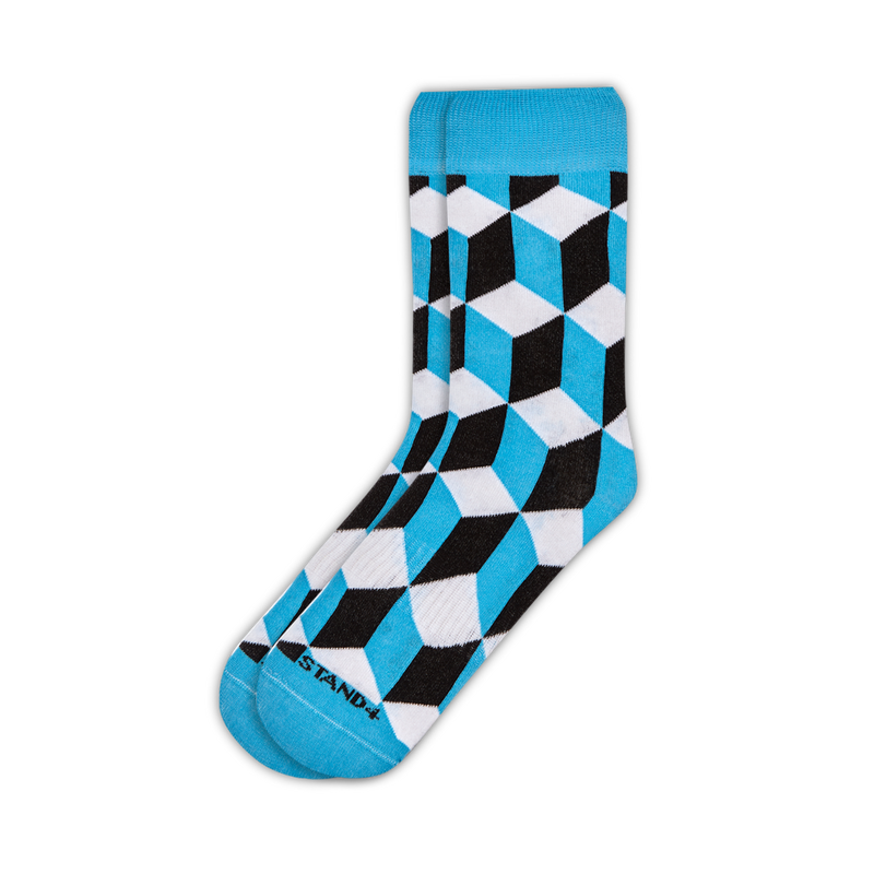 Blue Optical Illusion Sock