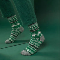 Green Christmas Fairisle Sock