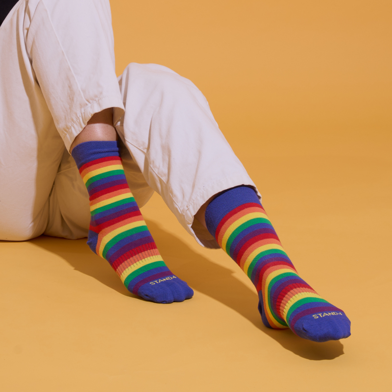 Pride Rainbow Thin Striped Socks