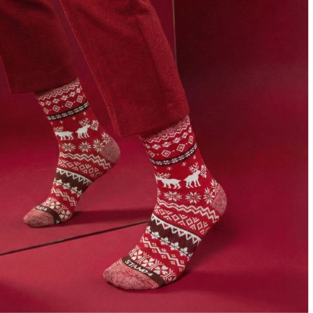 Red Christmas Fairisle Sock