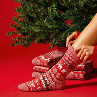 Red Christmas Fairisle Sock