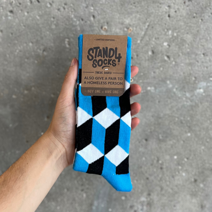 Blue Optical Illusion Sock