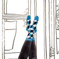 Blue Optical Illusion Sock