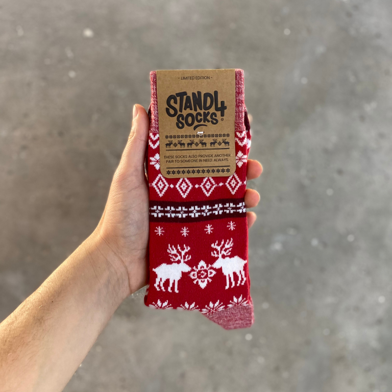 Red Christmas Fairisle Sock