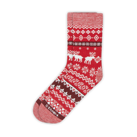 Red Christmas Fairisle Sock