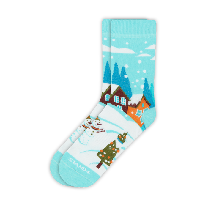 Snowy Christmas Scene Sock