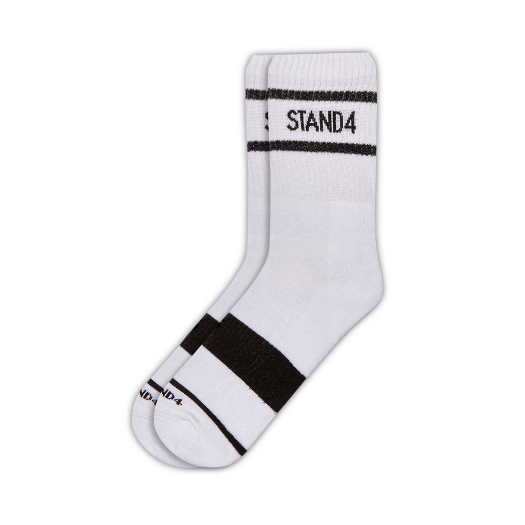 Stand4 White Crew Sock