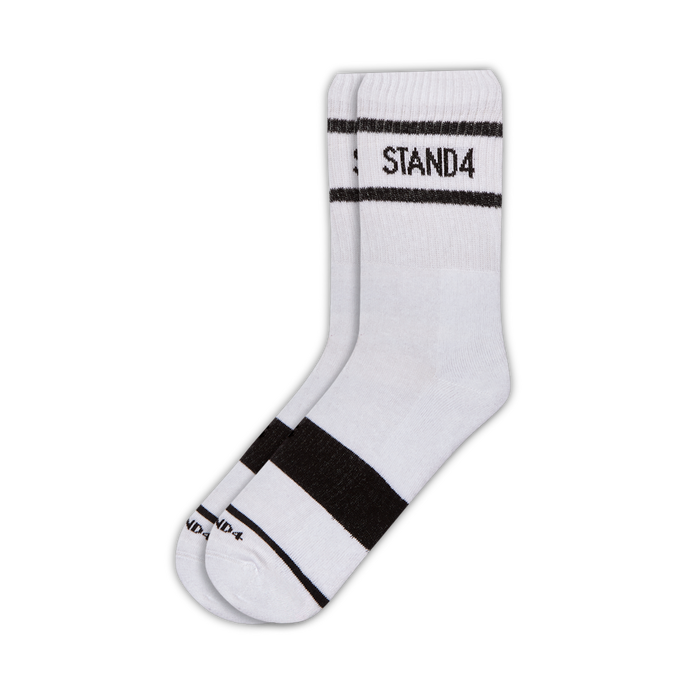Stand4 White Crew Sock