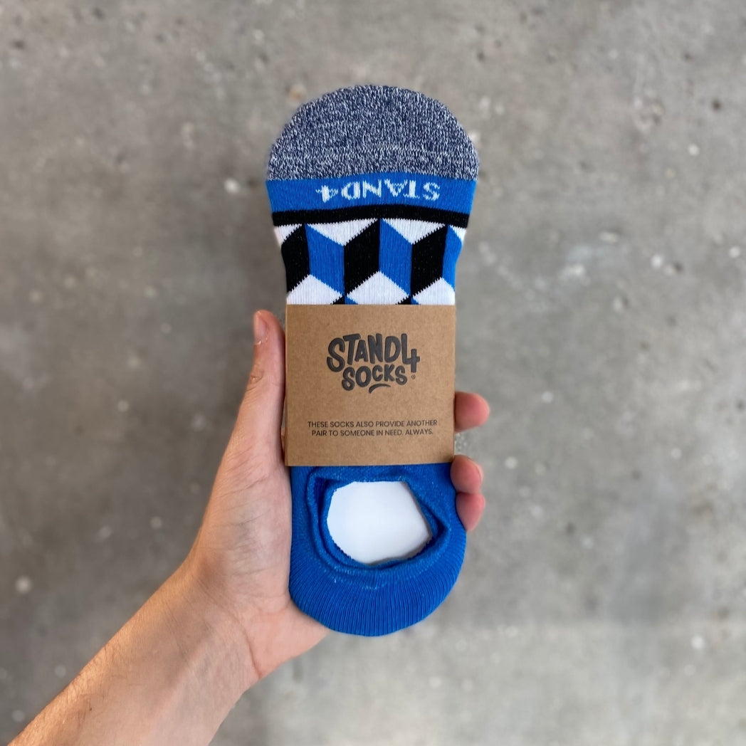 Blue Optical No Show Sock