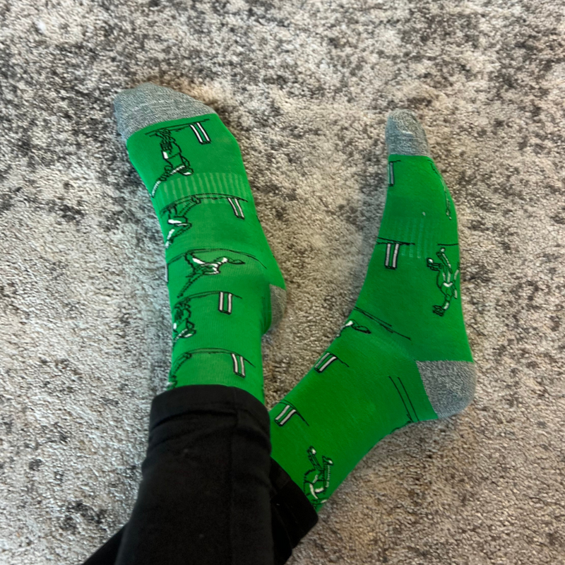Green Cricket Sock